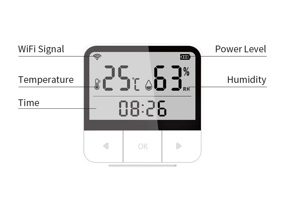 Acheter Tuya – capteur intelligent de température et d'humidité, wi-fi,  hygromètre d'intérieur, thermomètre, écran électronique LCD, compatible  avec Alexa Google Home